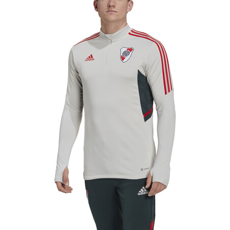 Sweat zippé River Plate blanc rouge 2022/23