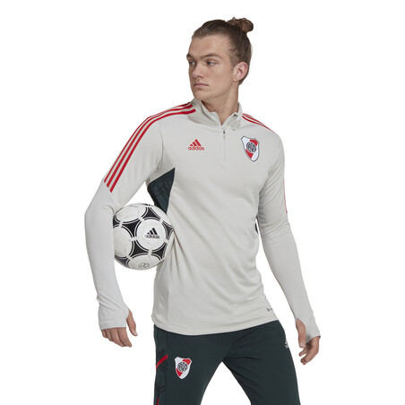 Sweat zippé River Plate blanc rouge 2022/23