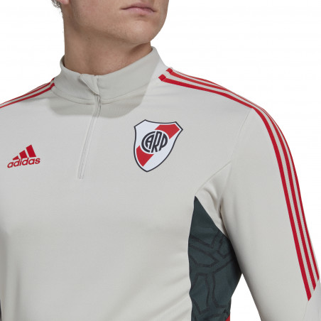Sweat zippé River Plate blanc rouge 2022/23