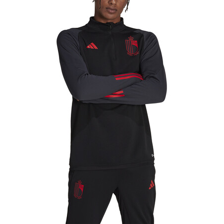 Sweat zippé Belgique noir rouge 2022