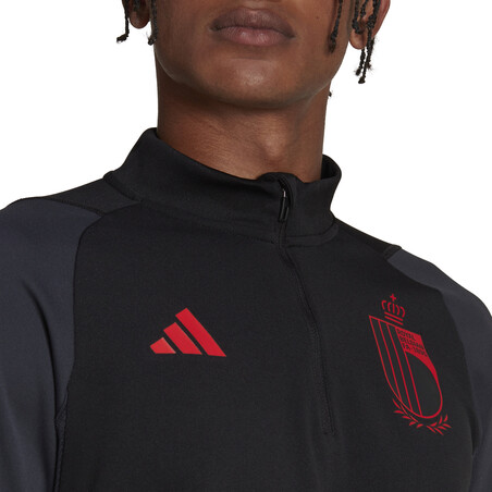 Sweat zippé Belgique noir rouge 2022