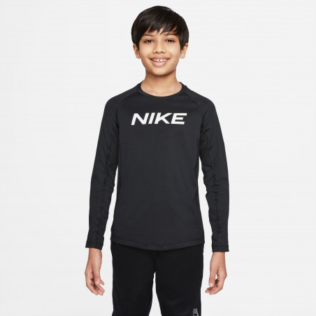 Sous-maillot manches longues junior Nike Pro noir blanc