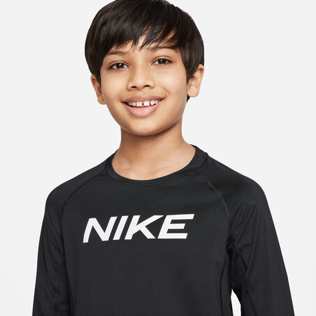 Sous-maillot manches longues junior Nike Pro noir blanc