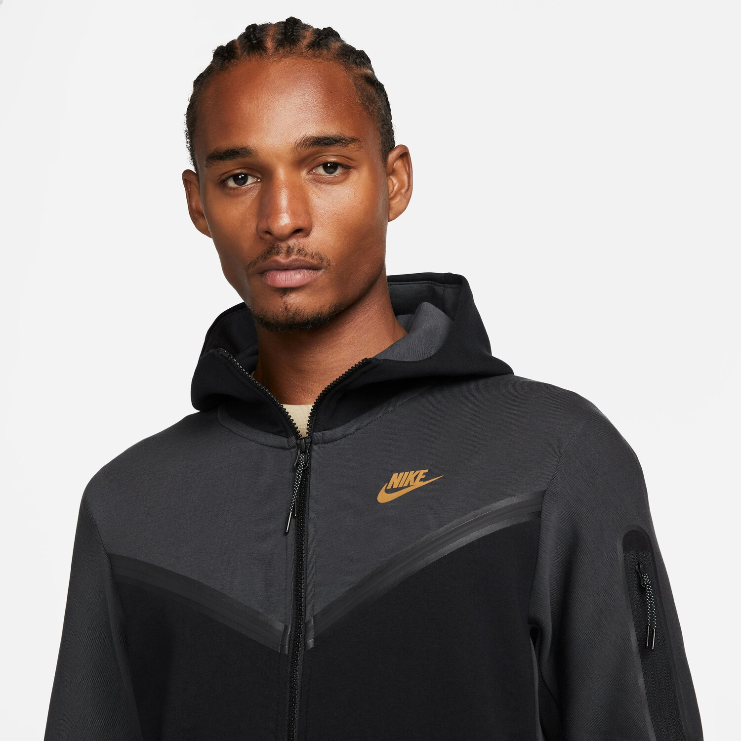 Veste survêtement Nike Tech Fleece gris or sur