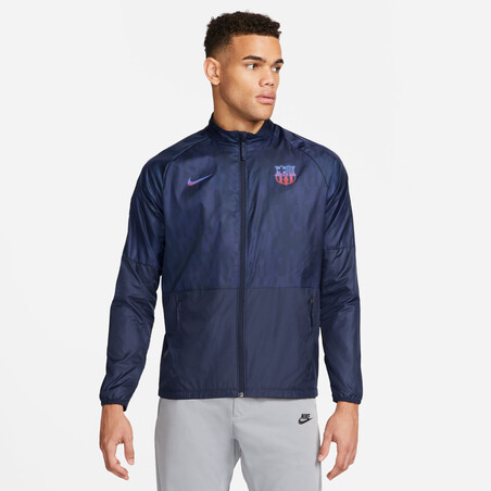 Veste survêtement FC Barcelona imperméable bleu 2022/23