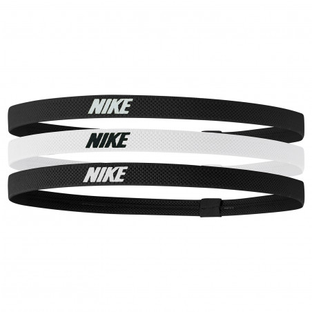 Pack 3 bandeaux élastiques Nike noir blanc
