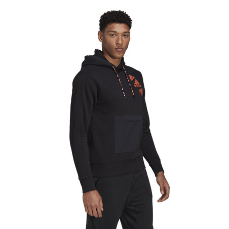 Sweat à capuche adidas noir orange