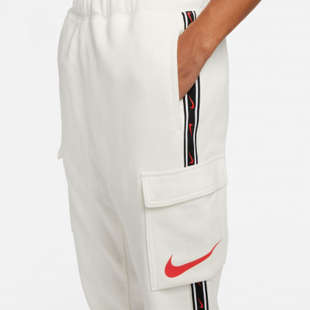 Pantalon survêtement Nike cargo Fleece blanc noir