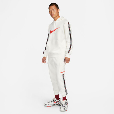 Pantalon survêtement Nike cargo Fleece blanc noir sur