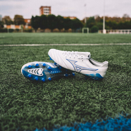 Mizuno Morelia Neo III Japan Elite FG blanc bleu