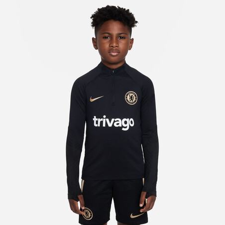 Sweat zippé junior Chelsea Strike noir or 2022/23