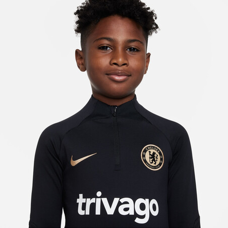 Sweat zippé junior Chelsea Strike noir or 2022/23
