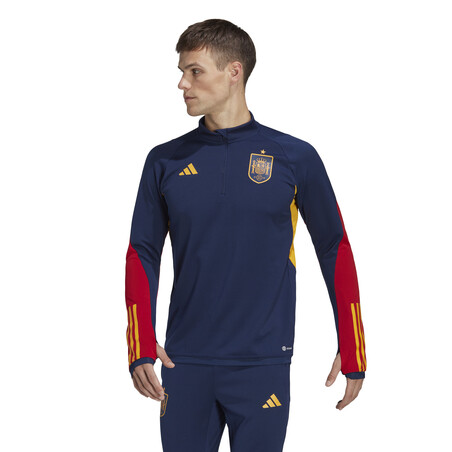 Sweat zippé Espagne bleu rouge 2022