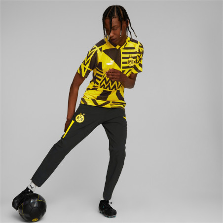Pantalon avant match Dortmund noir jaune 2022/23