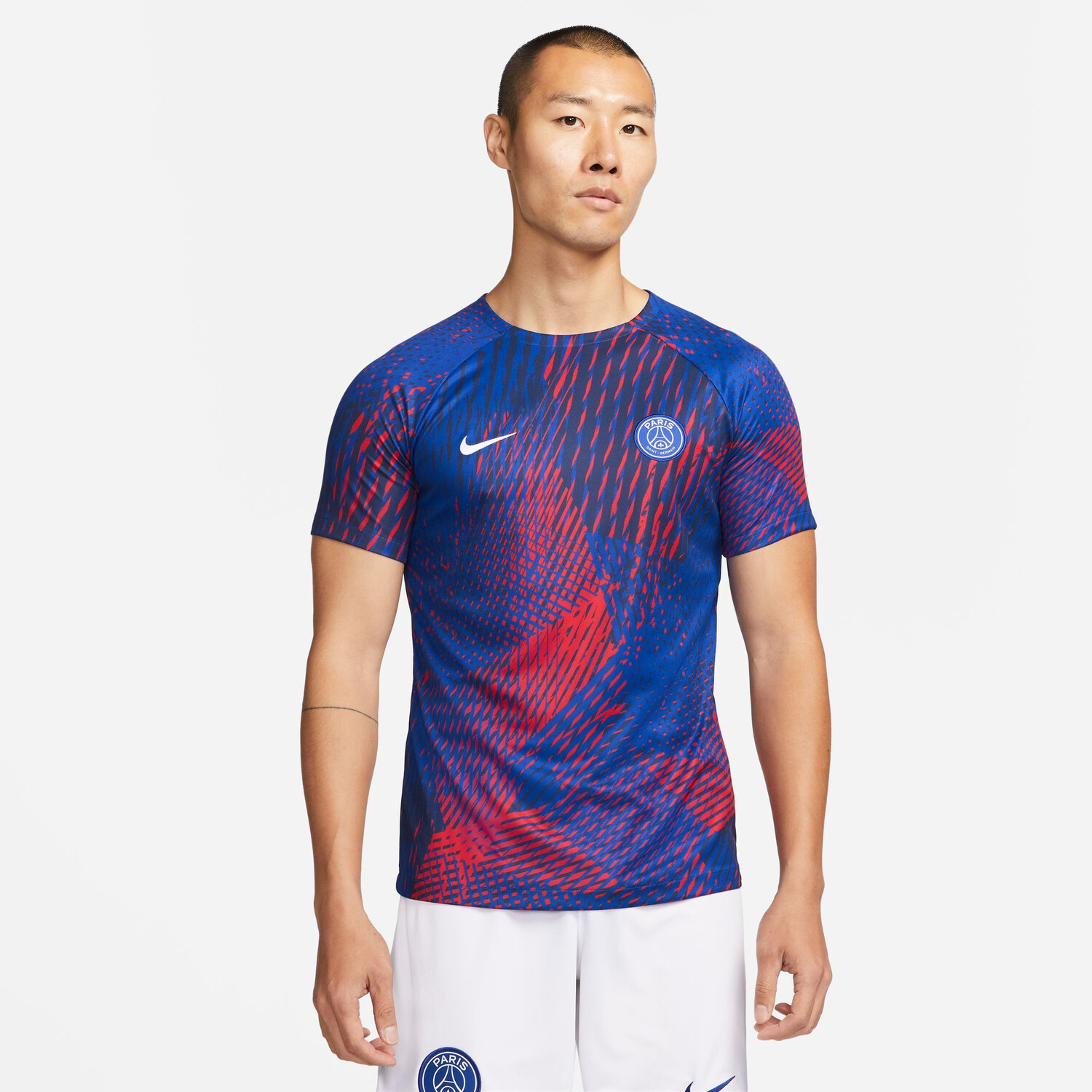 Maillot avant match PSG bleu rouge 2022/23 sur Foot.fr