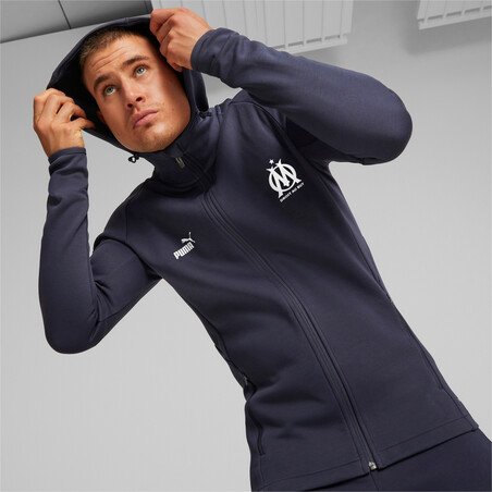 Veste survêtement OM Casual bleu foncé 2022/23