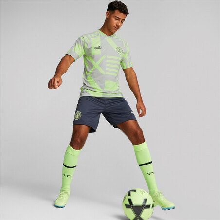 Maillot avant match Manchester City gris jaune 2022/23