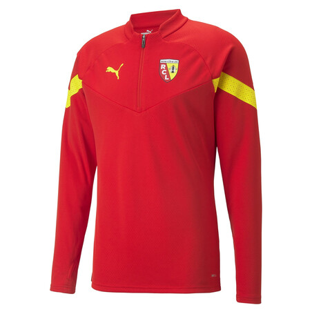Sweat zippé RC Lens rouge jaune 2022/23