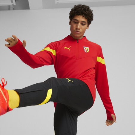 Sweat zippé RC Lens rouge jaune 2022/23