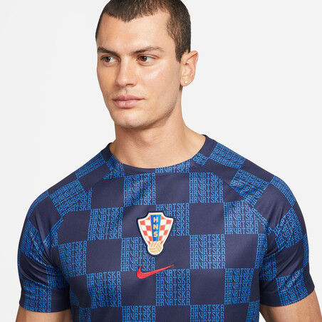 Maillot avant match Croatie bleu 2022