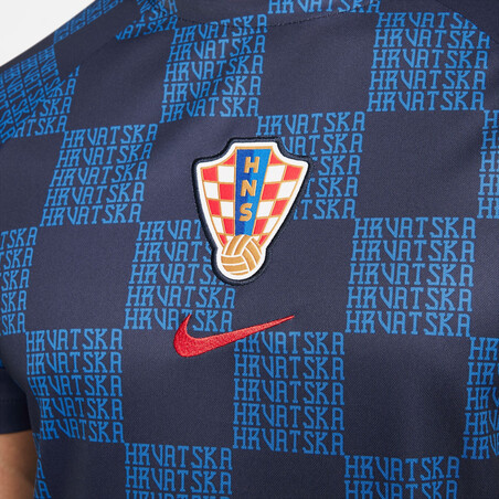 Maillot avant match Croatie bleu 2022