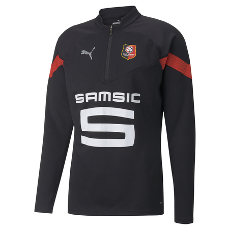 Sweat zippé Stade Rennais noir rouge 2022/23