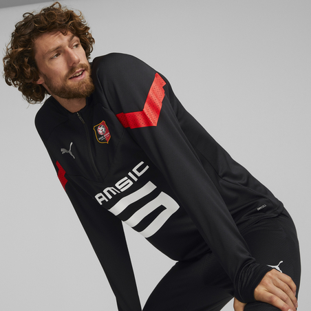 Sweat zippé Stade Rennais noir rouge 2022/23