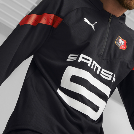 Sweat zippé Stade Rennais noir rouge 2022/23