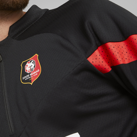 Sweat zippé Stade Rennais noir rouge 2022/23