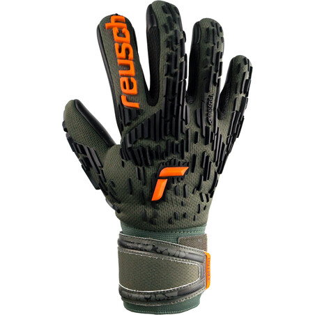 Gants gardien Reusch junior Attrakt Freegel Silver Finger Support vert orange