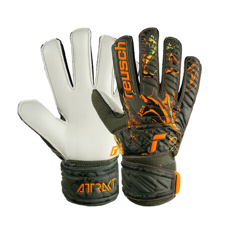 Gants gardien junior Reusch Attrakt Solid vert orange