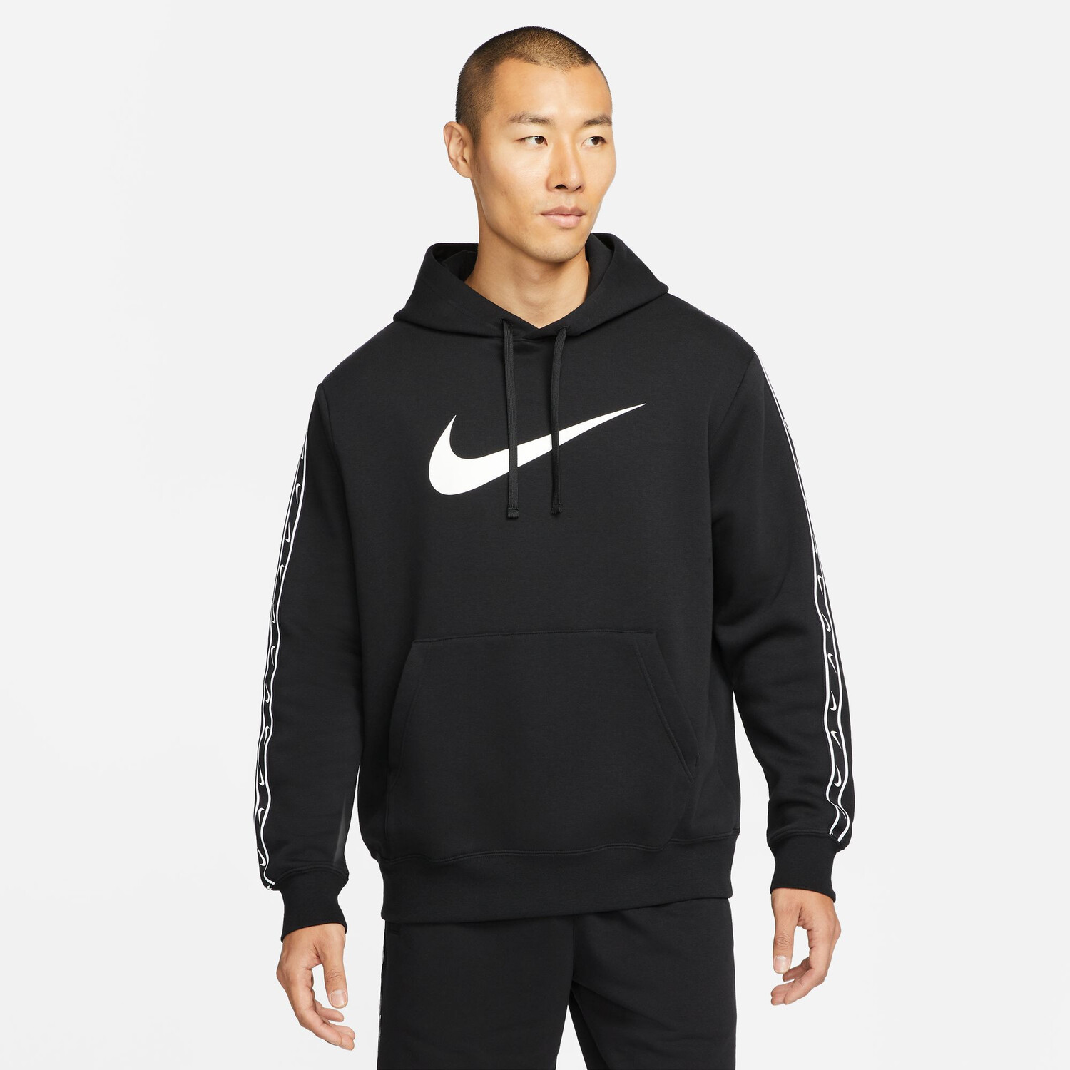 Sweat à capuche Nike Sportswear noir blanc sur