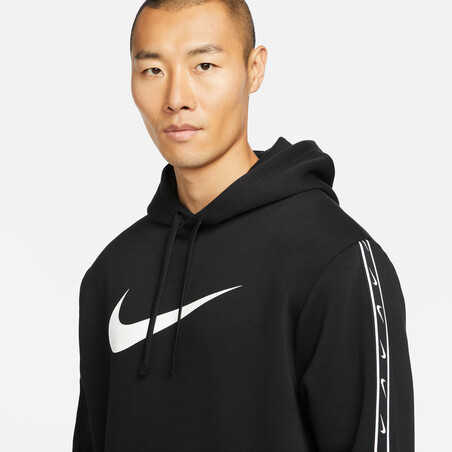 Sweat à capuche Nike Sportswear noir blanc sur