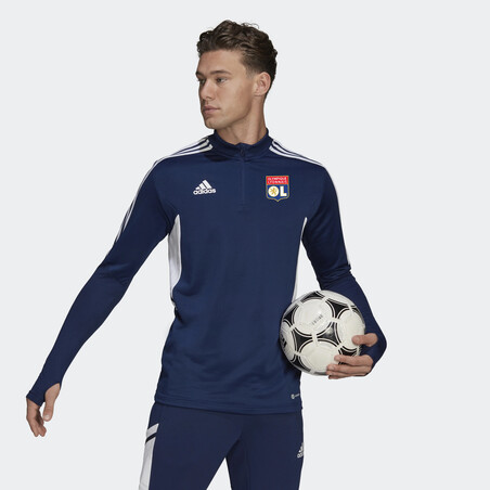 Sweat zippé OL bleu blanc 2022/23