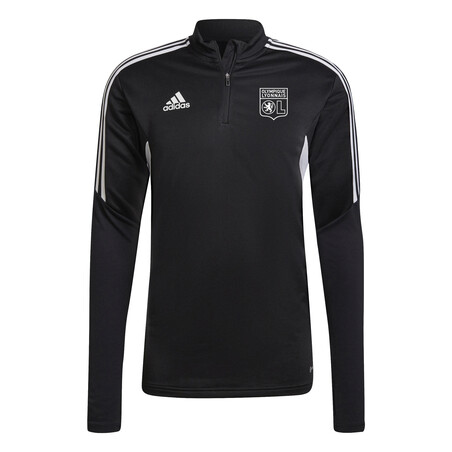 Sweat zippé junior OL noir blanc 2022/23