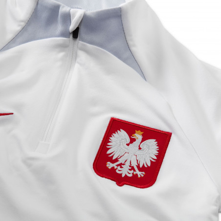 Sweat zippé junior Pologne Strike blanc 2022