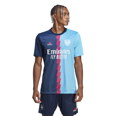 Maillot avant match Arsenal bleu rose 2020/23