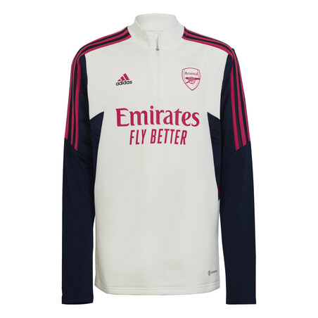 Sweat zippé junior Arsenal blanc rose 2022/23