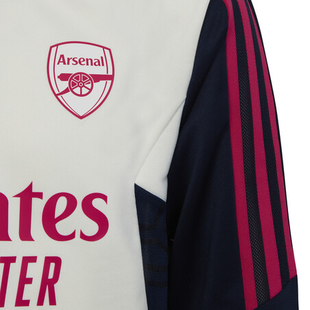 Sweat zippé junior Arsenal blanc rose 2022/23