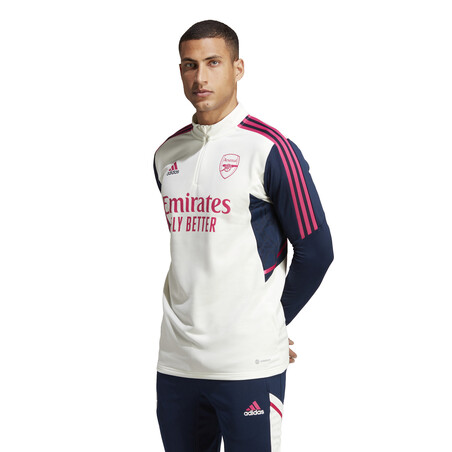 Sweat zippé Arsenal blanc rose 2022/23