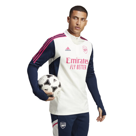 Sweat zippé Arsenal blanc rose 2022/23