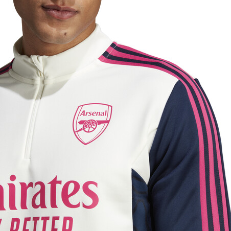 Sweat zippé Arsenal blanc rose 2022/23