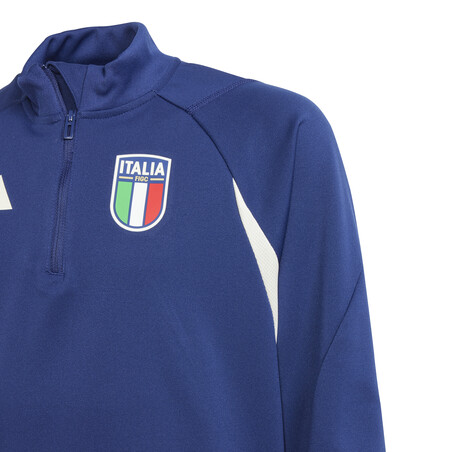 Sweat zippé junior Italie bleu blanc 2023