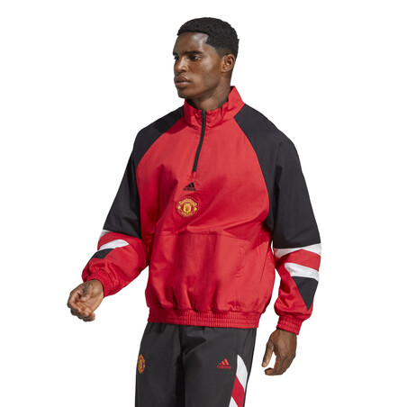 Sweat zippé Manchester United Icon rouge noir 2022/23