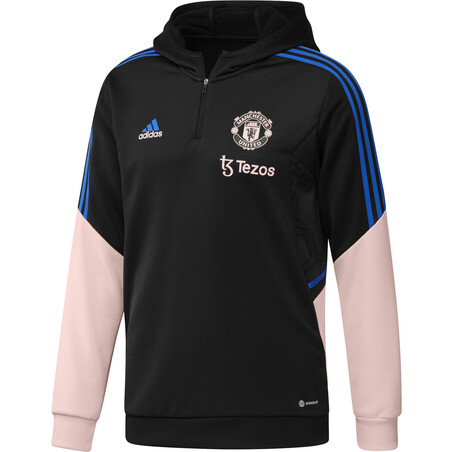 Sweat zippé à capuche Manchester United noir rose 2022/23