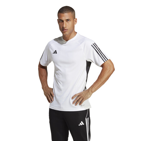 Maillot entraînement adidas Tiro23 blanc noir