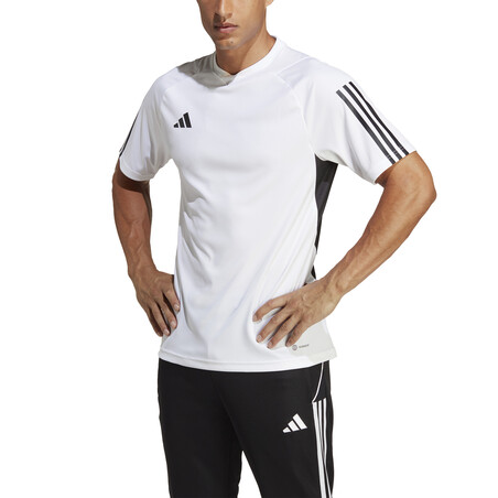 Maillot entraînement adidas Tiro23 blanc noir