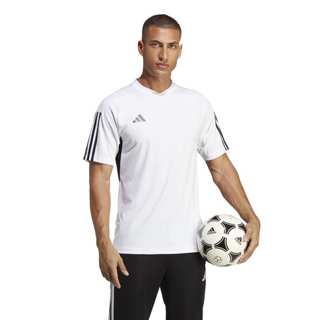 Maillot entraînement adidas Tiro23 blanc noir