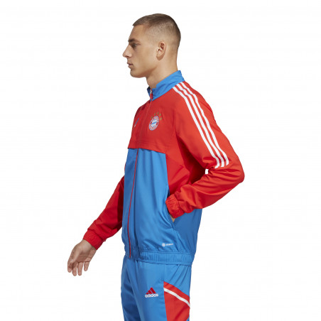 Veste survêtement Bayern Munich woven bleu rouge 2022/23