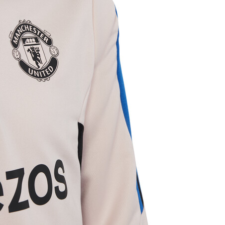 Sweat zippé junior Manchester United rose bleu 2022/23